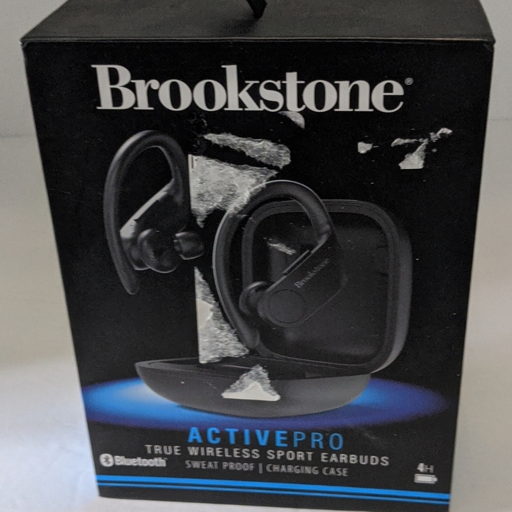 Brookstone Wireless Black Sport Earbuds